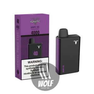 IGNITE V40 - 4000 Puffs - Grape Ice - Pod Descartável