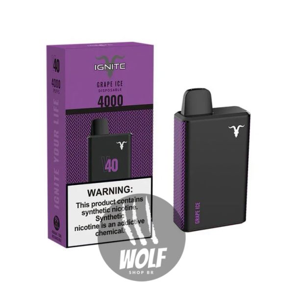 Ignite V40 Grape Ice Pod Descartável Recarregável