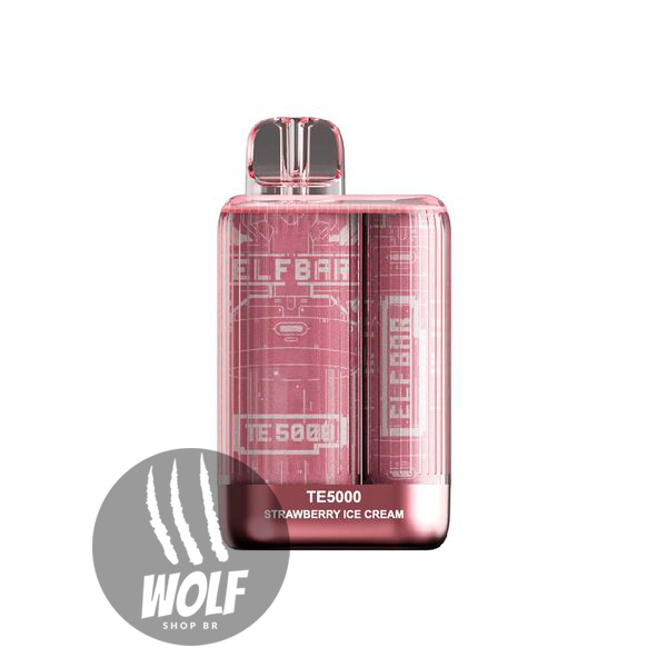 Elf Bar TE5000 Strawberry Ice Cream Pod Descartável 5000 Puffs