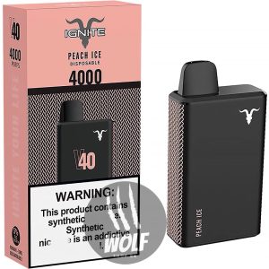 Ignite V40 Peach Ice Pod Descartável Recarregável 4000 Puffs