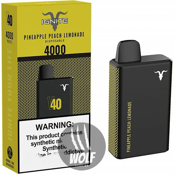 Ignite V40 Pineapple Peach Lemonade Pod Descartável Recarregável 4000 Puffs
