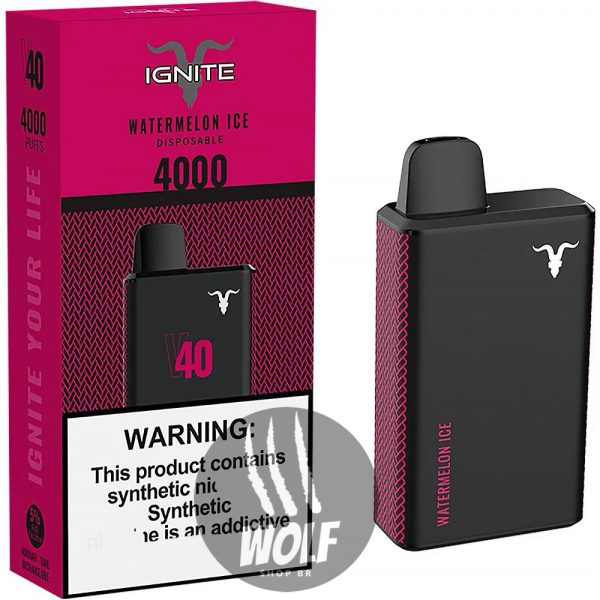 Ignite V40 Watermelon Ice Pod Descartável Recarregável 4000 Puffs