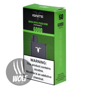 Ignite V60 Green Apple Peach Kiwi Pod Descartável 6000 Puffs