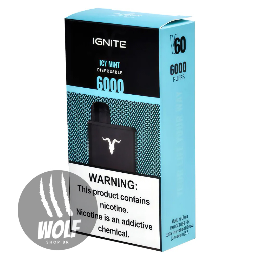 IGNITE V60 - 6000 Puffs - Icy Mint - Pod Descartável