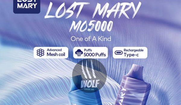 Cada Puff é Premium com a coil mesh 1.2 Ohm no Pod Descartável Lost Mary MO5000 na Wolf