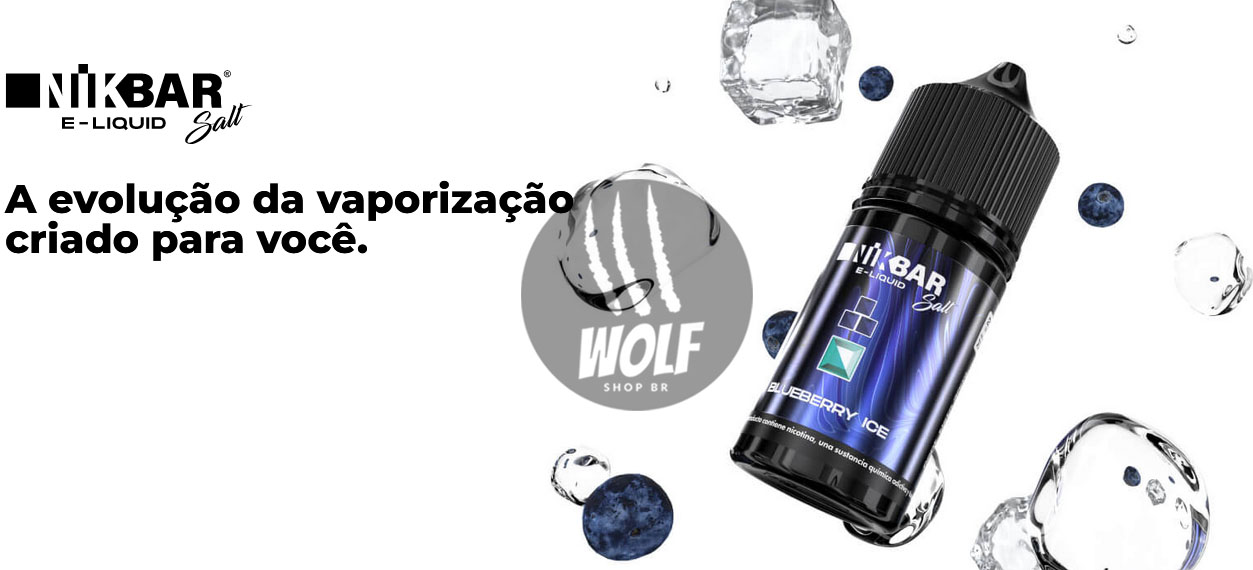 E-líquido NIKBAR NicSalt 20MG 30ML na Wolf Shop Brasil