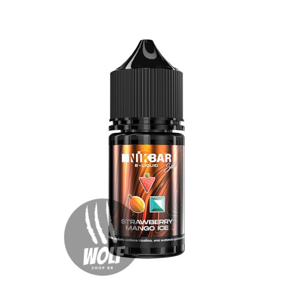 E-líquido NIKBAR NicSalt Sabor Strawberry Mango Ice 30ML na Wolf Shop Brasil