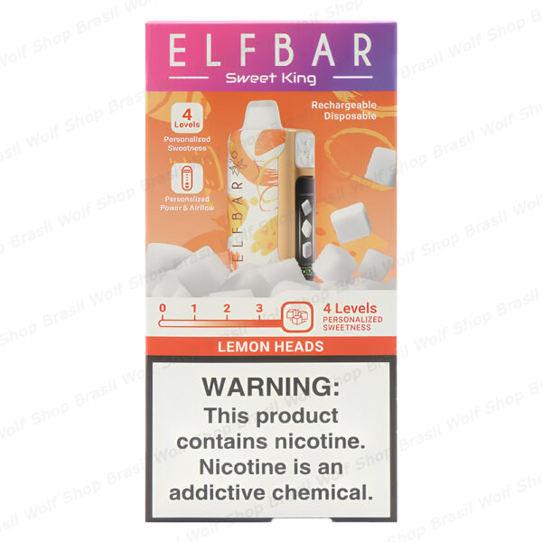 Pod Descartável ELF BAR Sweet King 40K Lemon Heads na Wolf Shop Brasil